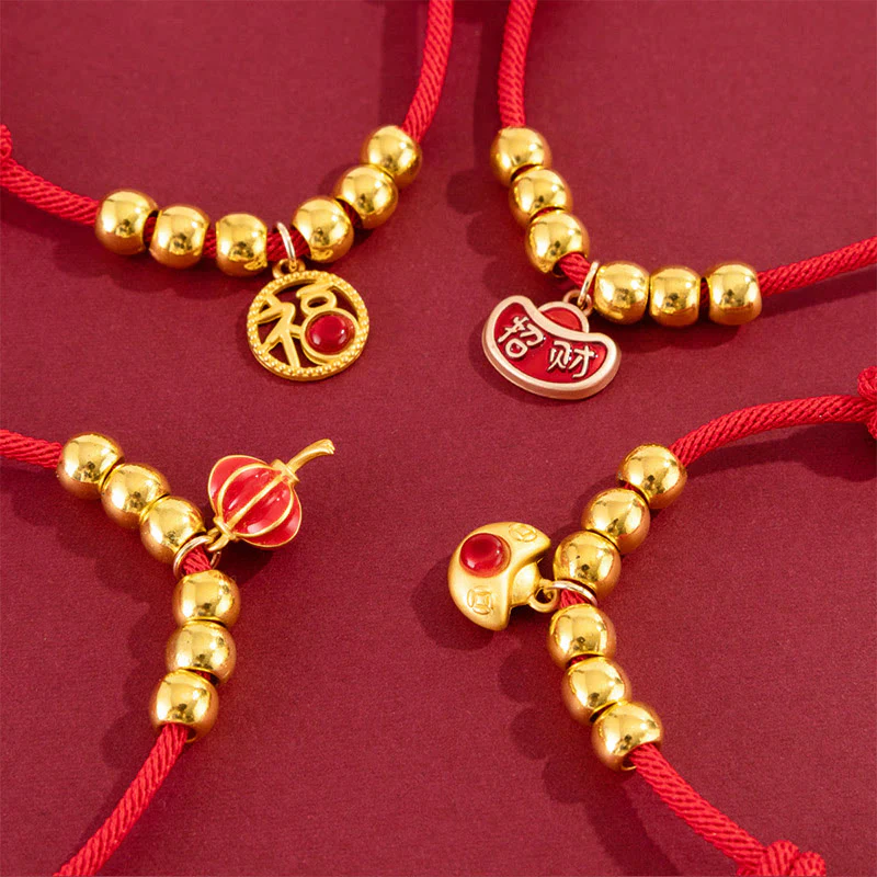 Buddha Stones Collare regolabile per cani e gatti con perline rosse e scritta Yuanbao Fu, simbolo di protezione per animali domestici. - Image 21