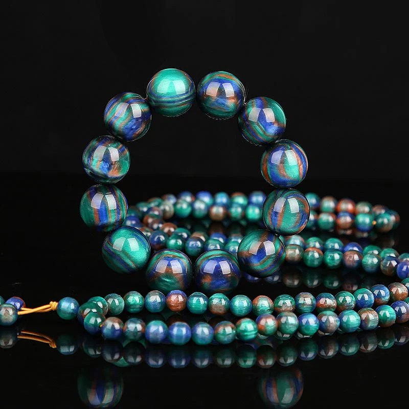 Buddha Stones Colorato Sea Willow Mala Braccialetto Anello Positivo - Image 4