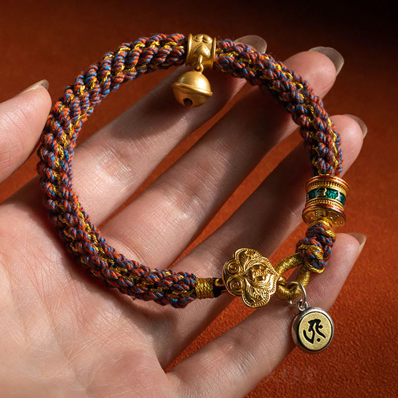Buddha Stones con corda intrecciata in argento sterling 925 con ciondolo a forma di campana della fortuna, simbolo dello zodiaco cinese, Buddha natale Om Mani Padme Hum - Image 12