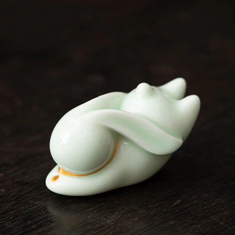 Buddha Stones Coniglio volante Tappetino di bambù Bruciatore di incenso in ceramica curativo Decorazione da scrivania - Image 19