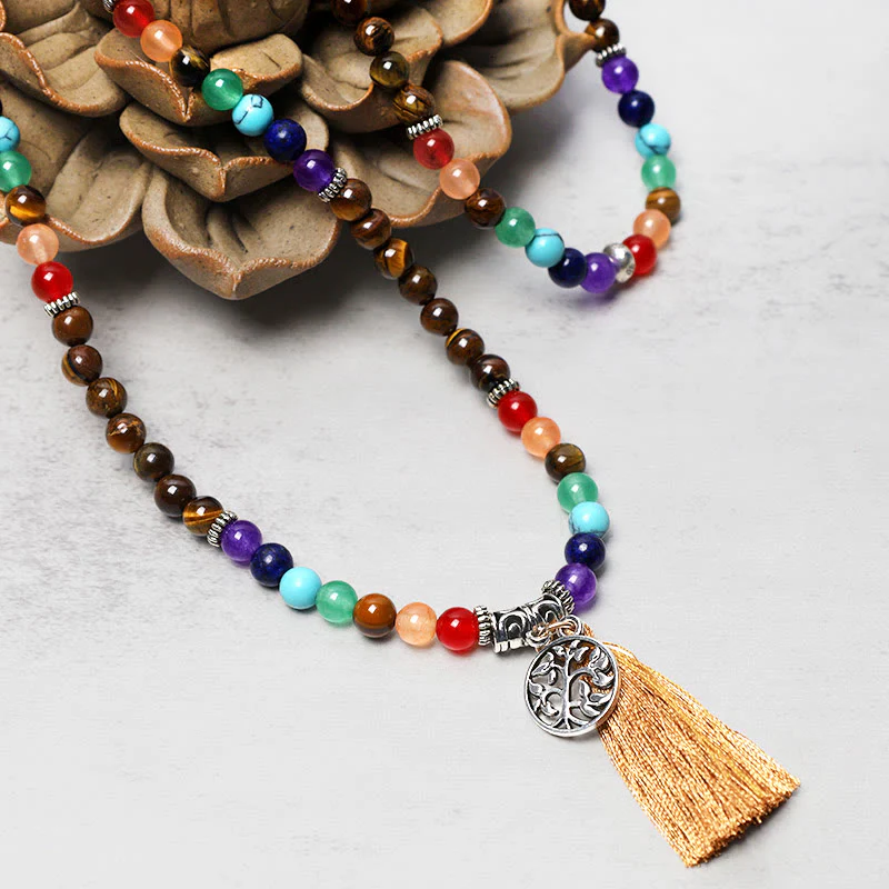 Buddha Stones, cristalli curativi, Mala, perline da preghiera, 108 bracciali multistrato per meditazione e guarigione - Image 10