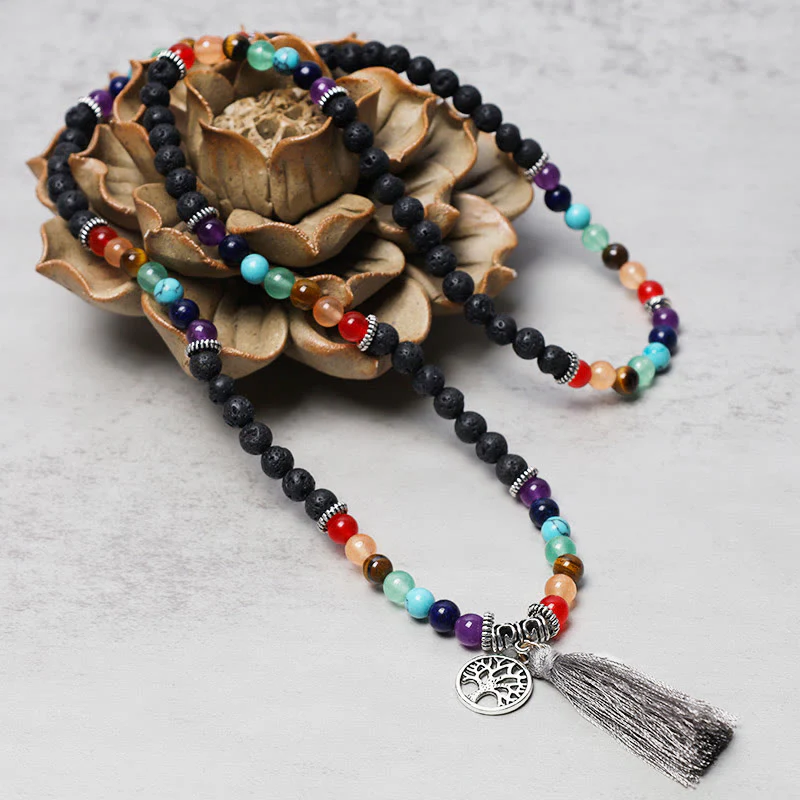 Buddha Stones, cristalli curativi, Mala, perline da preghiera, 108 bracciali multistrato per meditazione e guarigione - Image 13