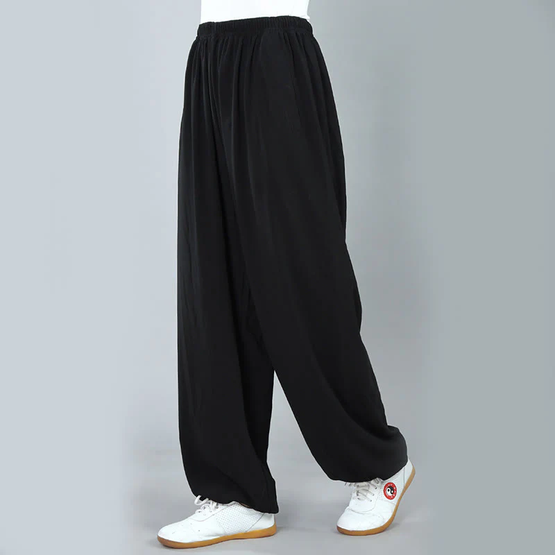 Buddha Stones da allenamento in cotone traspirante con tasche, unisex, elastici in vita, per Tai Chi, Kung Fu e Qigong - Image 5