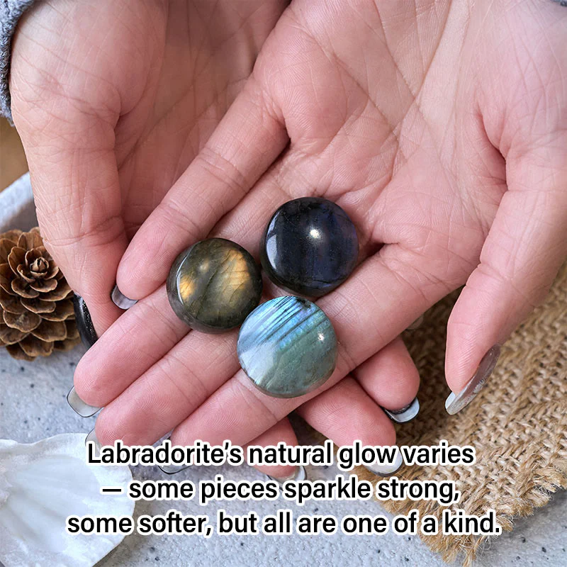 Buddha Stones Decorazione con statuetta curativa rotonda naturale in labradorite - Image 5