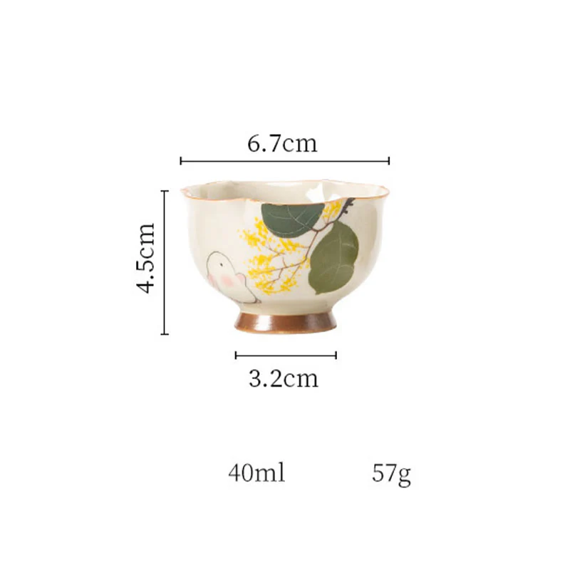 Buddha Stones dipinto a mano piccolo coniglio osmanto tazza da tè in ceramica Kung Fu tazza da tè 40ml - Image 14