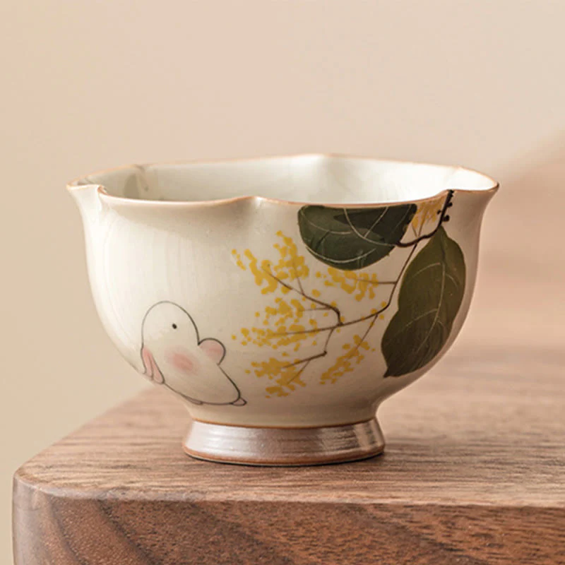Buddha Stones dipinto a mano piccolo coniglio osmanto tazza da tè in ceramica Kung Fu tazza da tè 40ml - Image 2