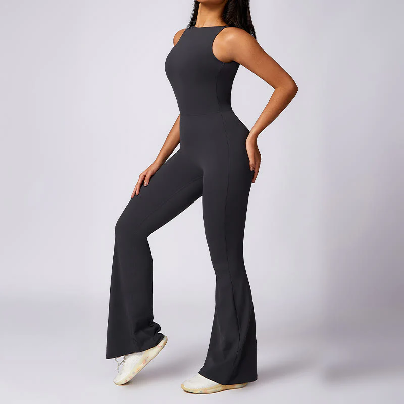 Buddha Stones Donna Casual Senza Maniche Tuta Pantaloni Svasati Sport Fitness Yoga Bodysuit - Image 16