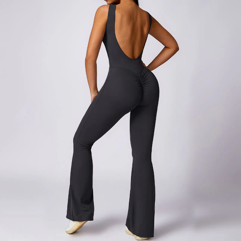 Buddha Stones Donna Casual Senza Maniche Tuta Pantaloni Svasati Sport Fitness Yoga Bodysuit - Image 17