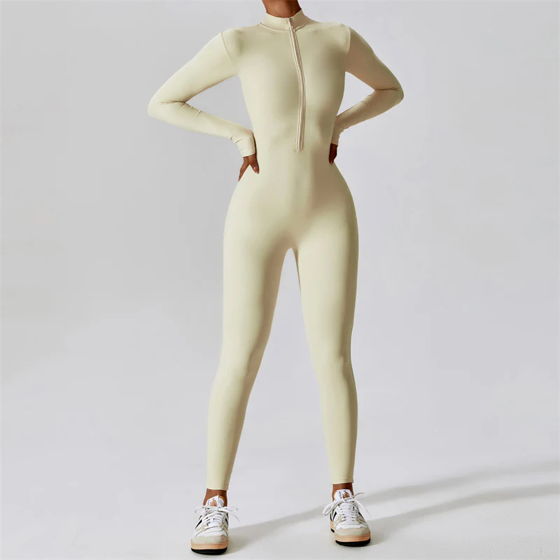 Buddha Stones Donna Cerniera Manica Lunga Shapewear Tuta Sportiva Fitness Yoga Body - Image 30