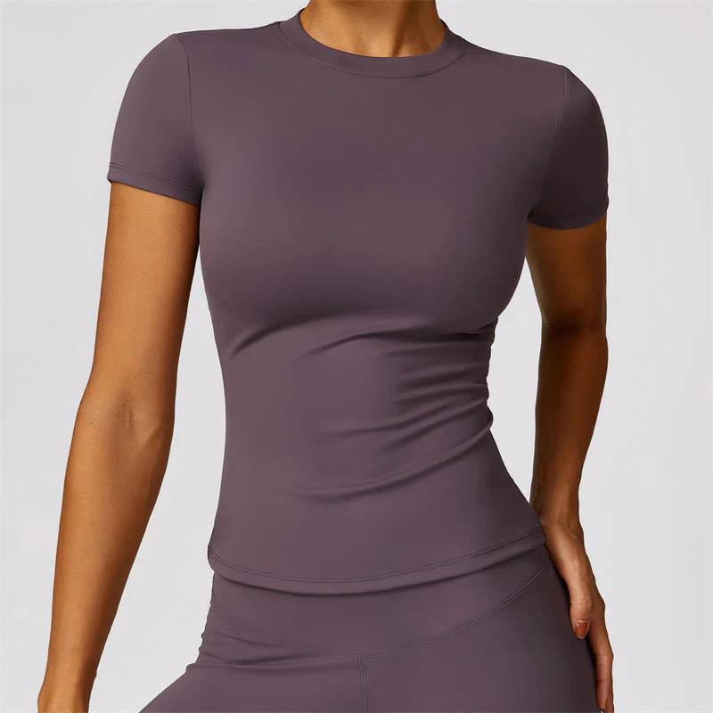 Buddha Stones Donna Manica Corta T-Shirt Top Vita Alta Leggings Pantaloni Per Sport Yoga - Image 43