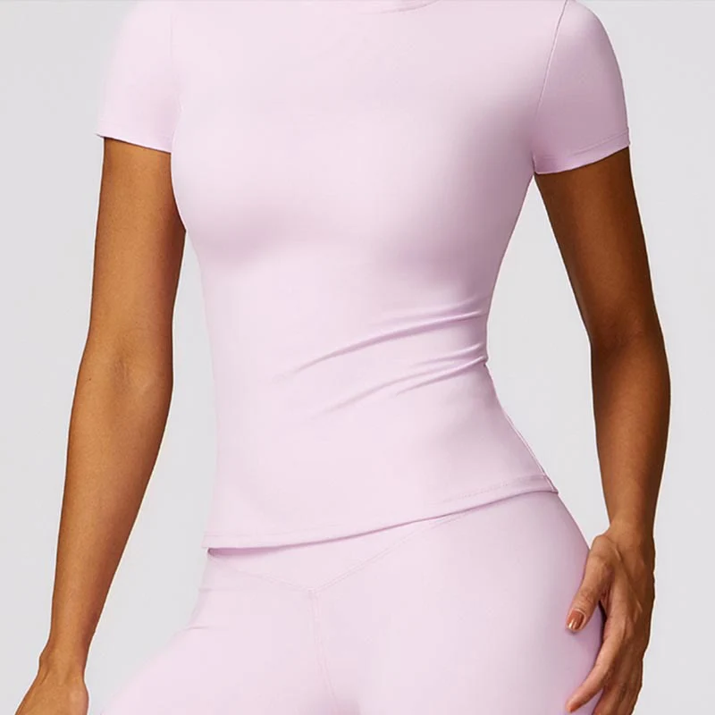 Buddha Stones Donna Manica Corta T-Shirt Top Vita Alta Leggings Pantaloni Per Sport Yoga - Image 58