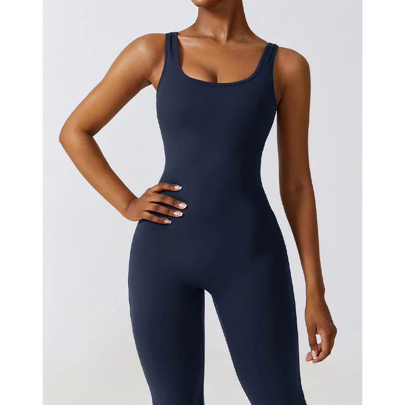 Buddha Stones Donna Tuta Senza Maniche Pantaloni Svasati Sport Fitness Yoga Bodysuit - Image 27