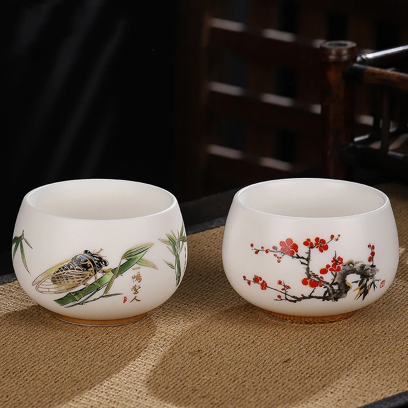 Buddha Stones Drago Cicala Bambù Cervo Gru Loto Prugna Fiore Tazza da tè in ceramica Kung Fu Tazza da tè Ciotola 185ml - Image 17