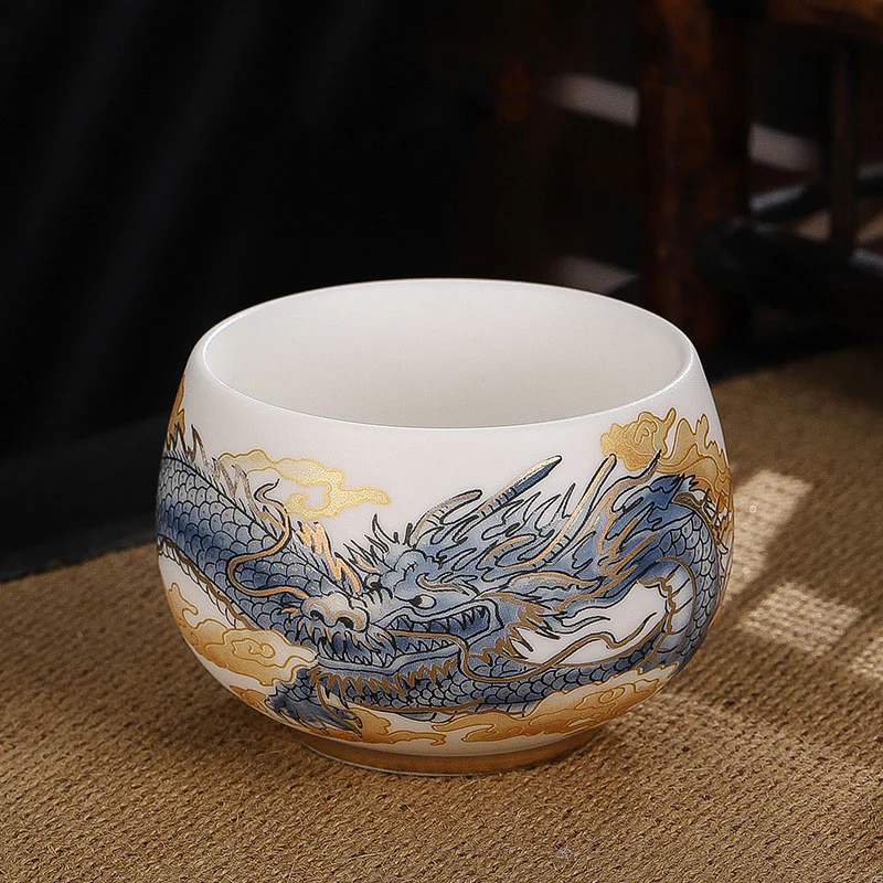 Buddha Stones Drago Cicala Bambù Cervo Gru Loto Prugna Fiore Tazza da tè in ceramica Kung Fu Tazza da tè Ciotola 185ml - Image 7