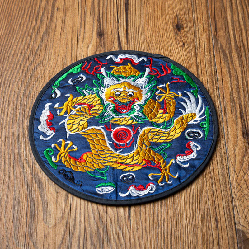 Buddha Stones Dragon Ricamo Sottobicchiere Tazza Sottobicchiere Tazza da Tè Kung Fu Tappetino da Tè - Image 11
