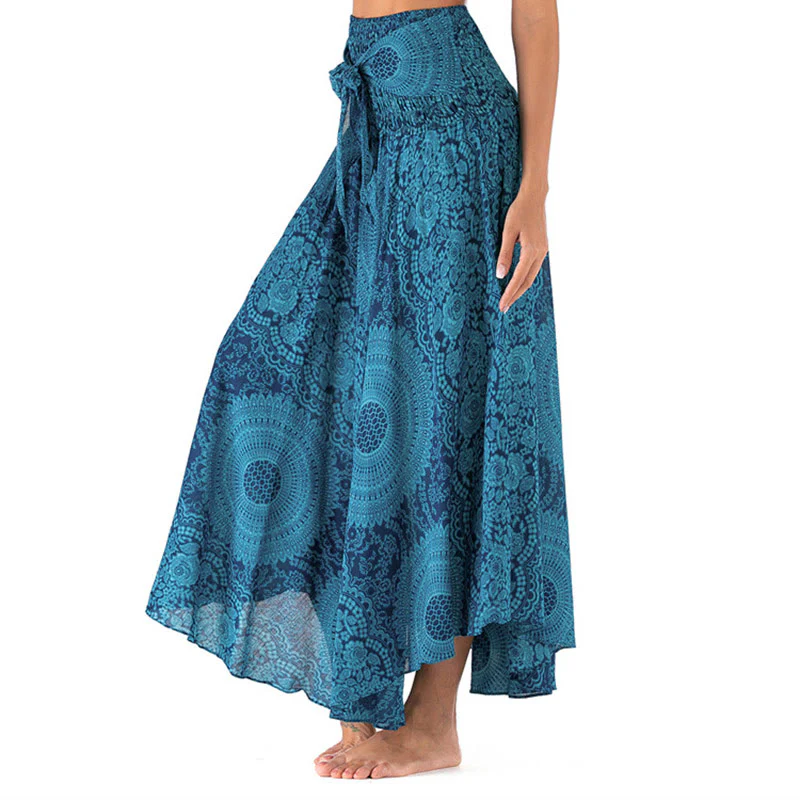 Buddha Stones Due stili indossano Boho Compass Rose Flower Skirt Dress - Image 12