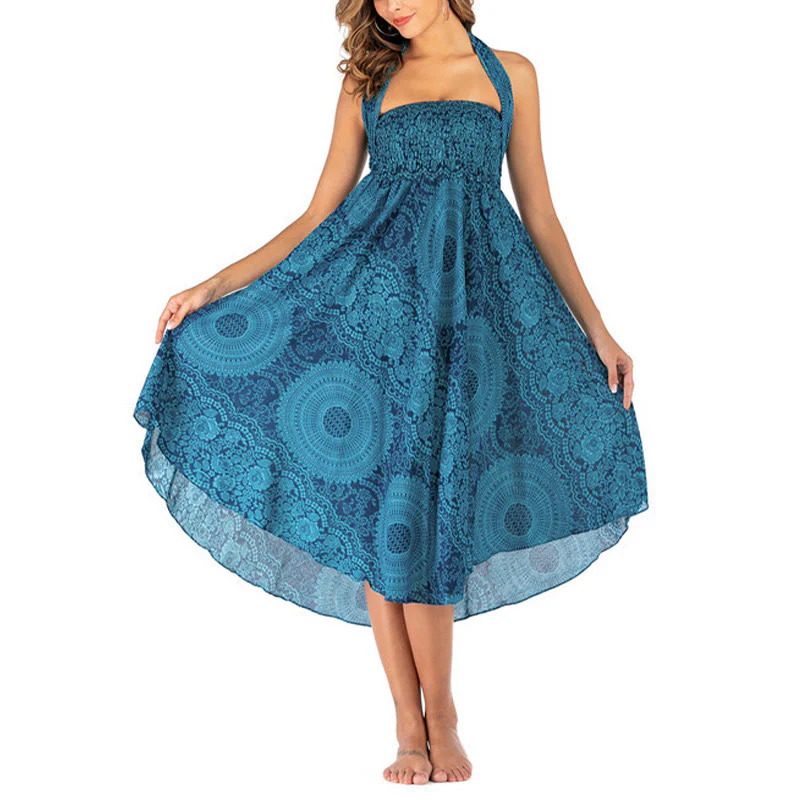Buddha Stones Due stili indossano Boho Compass Rose Flower Skirt Dress - Image 19