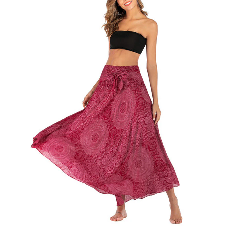Buddha Stones Due stili indossano Boho Compass Rose Flower Skirt Dress - Image 23