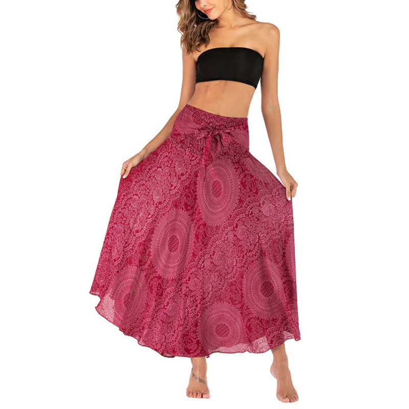 Buddha Stones Due stili indossano Boho Compass Rose Flower Skirt Dress - Image 25