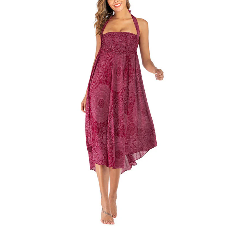 Buddha Stones Due stili indossano Boho Compass Rose Flower Skirt Dress - Image 28
