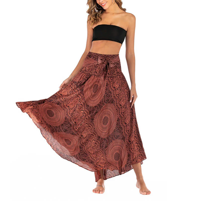 Buddha Stones Due stili indossano Boho Compass Rose Flower Skirt Dress - Image 34