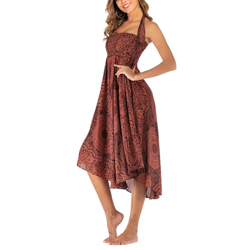 Buddha Stones Due stili indossano Boho Compass Rose Flower Skirt Dress - Image 39