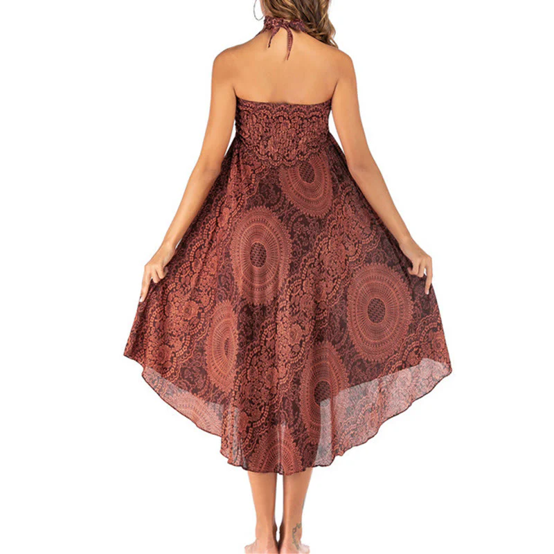 Buddha Stones Due stili indossano Boho Compass Rose Flower Skirt Dress - Image 40