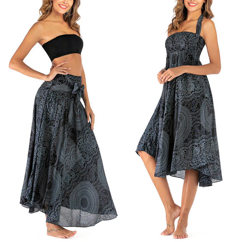 Buddha Stones Due stili indossano Boho Compass Rose Flower Skirt Dress - Image 42