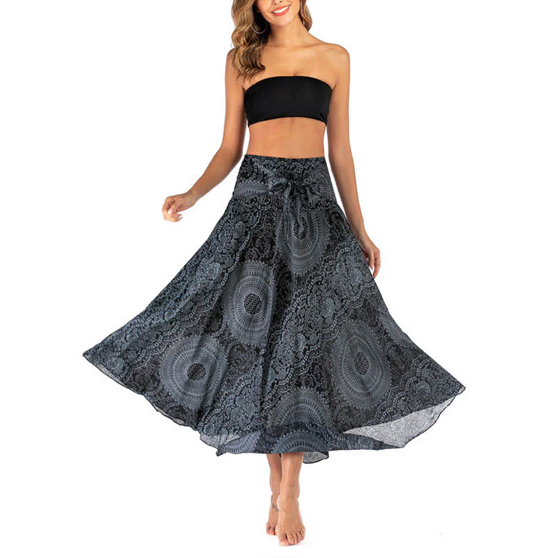 Buddha Stones Due stili indossano Boho Compass Rose Flower Skirt Dress - Image 43
