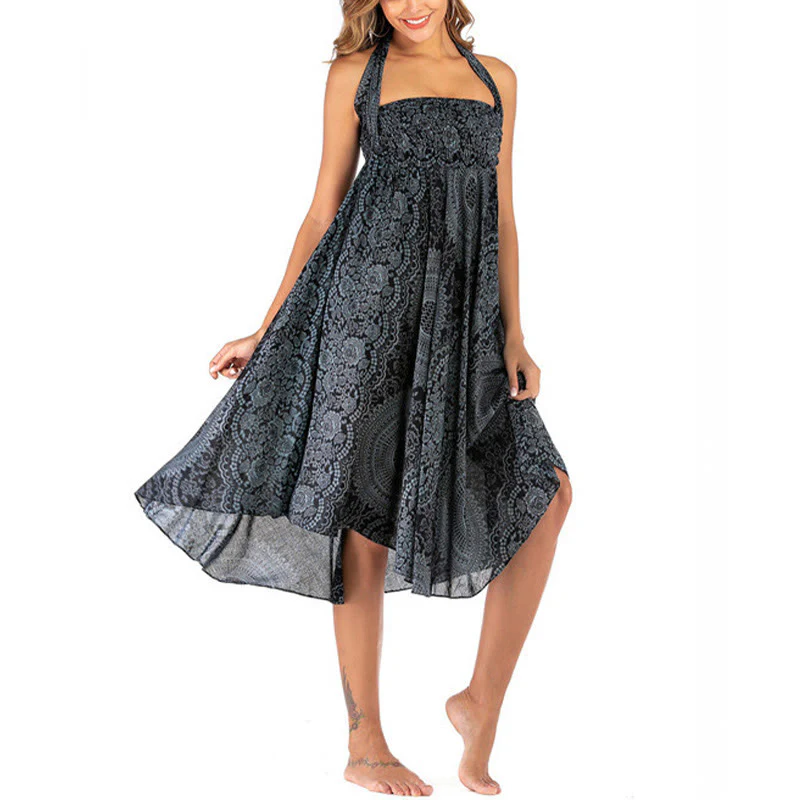 Buddha Stones Due stili indossano Boho Compass Rose Flower Skirt Dress - Image 44