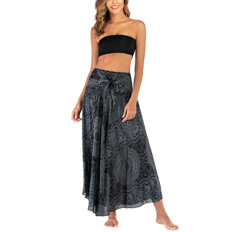Buddha Stones Due stili indossano Boho Compass Rose Flower Skirt Dress - Image 45