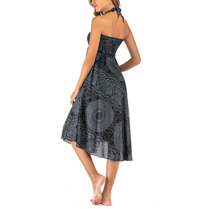 Buddha Stones Due stili indossano Boho Compass Rose Flower Skirt Dress - Image 49