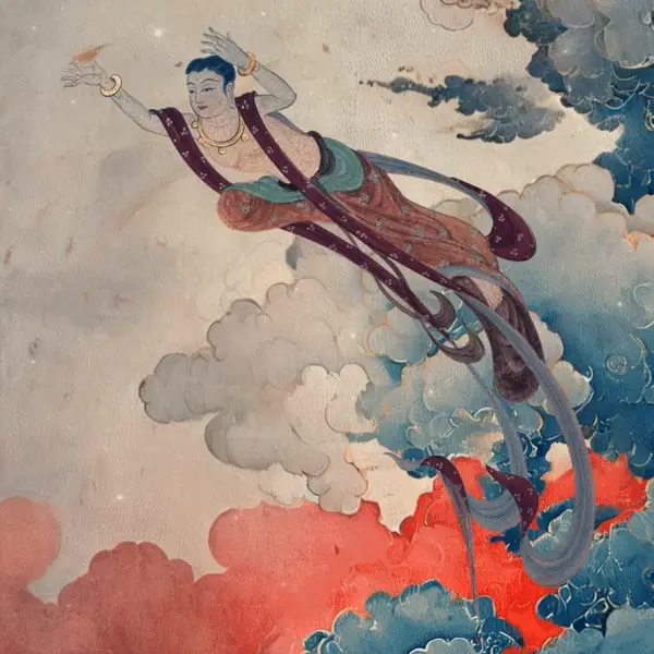 Buddha Stones Dunhuang Flying Apsaras Auspicious Clouds Stampa Leggings Fitness Pantaloni Yoga Donna - Image 2