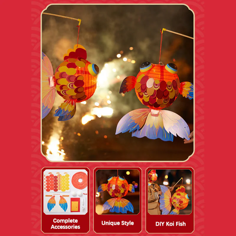 Buddha Stones fai da te Lanterna di carta per pesci koi portafortuna, lanterna per bambini, decorazione per festival di metà autunno - Image 16