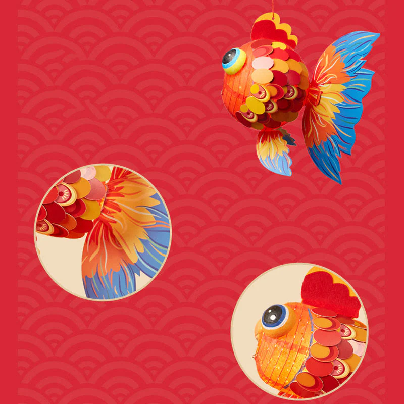 Buddha Stones fai da te Lanterna di carta per pesci koi portafortuna, lanterna per bambini, decorazione per festival di metà autunno - Image 17