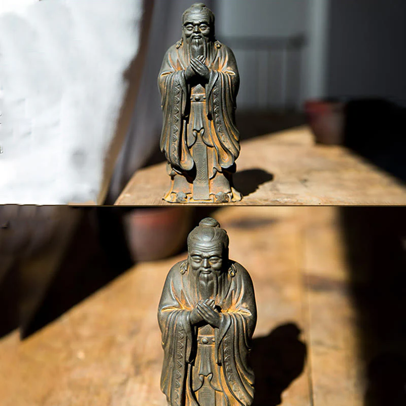 Buddha Stones fatte a mano Confucio polvere di ferro ruggine statua in resina decorazione della casa - Image 11