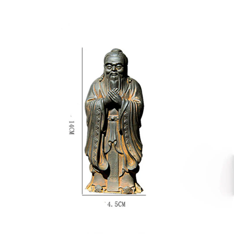 Buddha Stones fatte a mano Confucio polvere di ferro ruggine statua in resina decorazione della casa - Image 13
