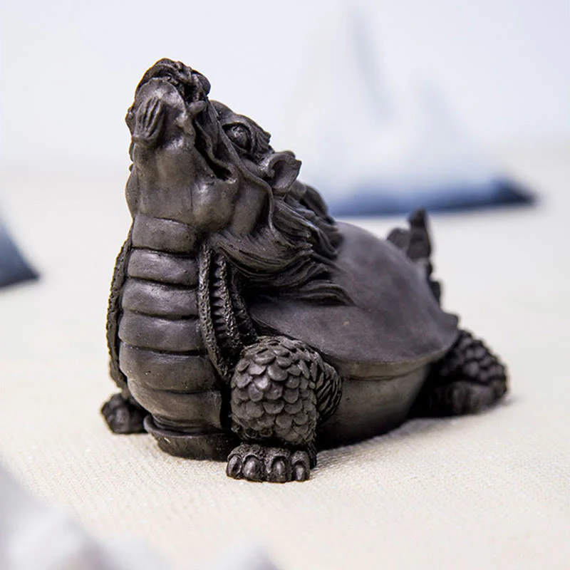 Buddha Stones fatte a mano Drago tartaruga Polvere di ferro Ruggine Statua in resina Decorazione per la casa - Image 15