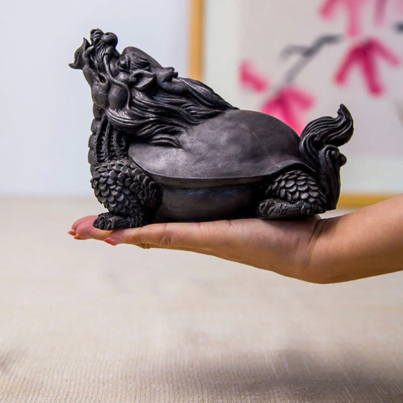 Buddha Stones fatte a mano Drago tartaruga Polvere di ferro Ruggine Statua in resina Decorazione per la casa - Image 17