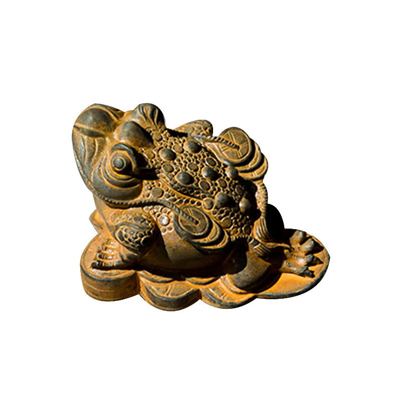 Buddha Stones fatte a mano Feng Shui Rana Rospo Monete di rame Polvere di ferro Ruggine Statua in resina Decorazione per la casa - Image 11