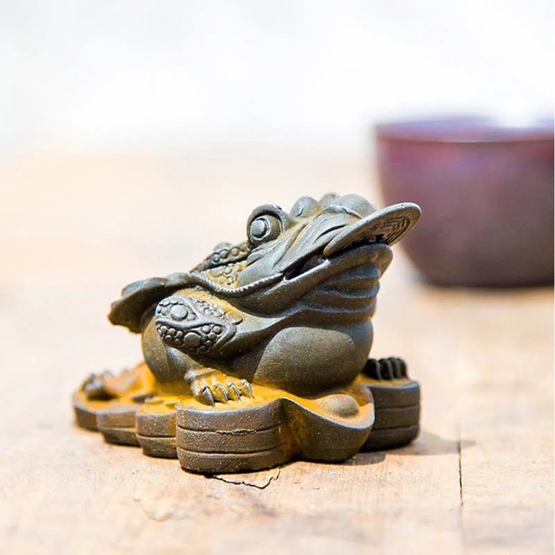 Buddha Stones fatte a mano Feng Shui Rana Rospo Monete di rame Polvere di ferro Ruggine Statua in resina Decorazione per la casa - Image 13