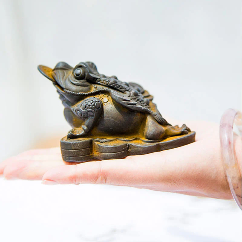 Buddha Stones fatte a mano Feng Shui Rana Rospo Monete di rame Polvere di ferro Ruggine Statua in resina Decorazione per la casa - Image 16