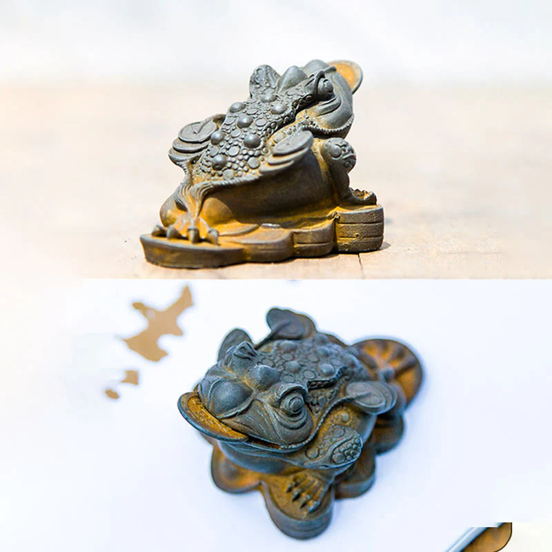 Buddha Stones fatte a mano Feng Shui Rana Rospo Monete di rame Polvere di ferro Ruggine Statua in resina Decorazione per la casa - Image 17