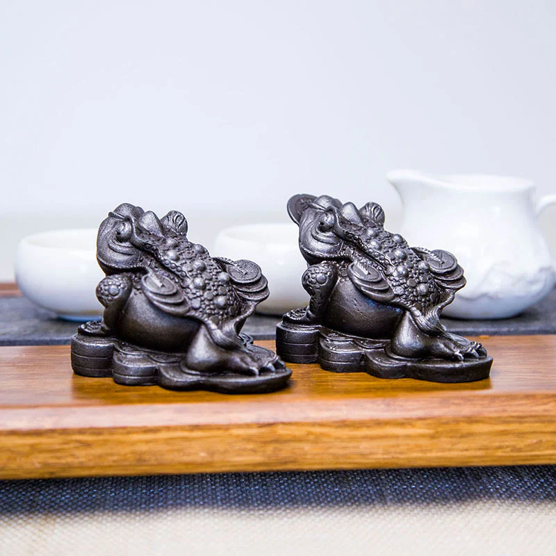 Buddha Stones fatte a mano Feng Shui Rana Rospo Monete di rame Polvere di ferro Ruggine Statua in resina Decorazione per la casa - Image 31