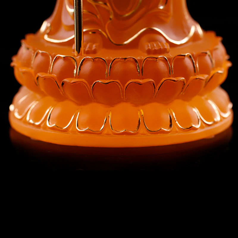Buddha Stones fatte a mano Ksitigarbha Bodhisattva Figurina Liuli Cristallo Pezzo d'arte Statua della serenità Decorazione per la casa - Image 12
