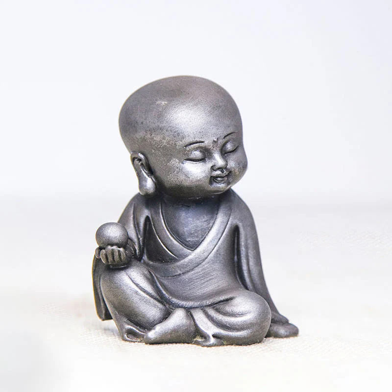 Buddha Stones Fatte a mano Ksitigarbha Kwan Yin Guanyin Avalokitesvara Tathagata Polvere di ferro Ruggine Statua in resina colata Decorazione della casa - Image 21