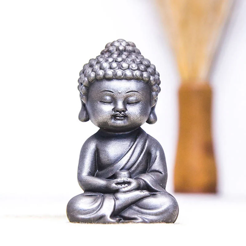 Buddha Stones Fatte a mano Ksitigarbha Kwan Yin Guanyin Avalokitesvara Tathagata Polvere di ferro Ruggine Statua in resina colata Decorazione della casa - Image 30