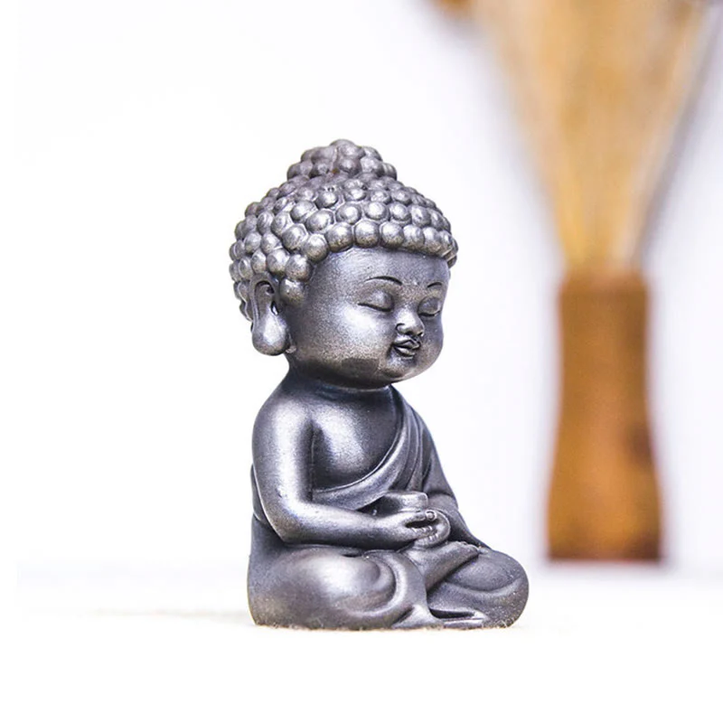 Buddha Stones Fatte a mano Ksitigarbha Kwan Yin Guanyin Avalokitesvara Tathagata Polvere di ferro Ruggine Statua in resina colata Decorazione della casa - Image 31