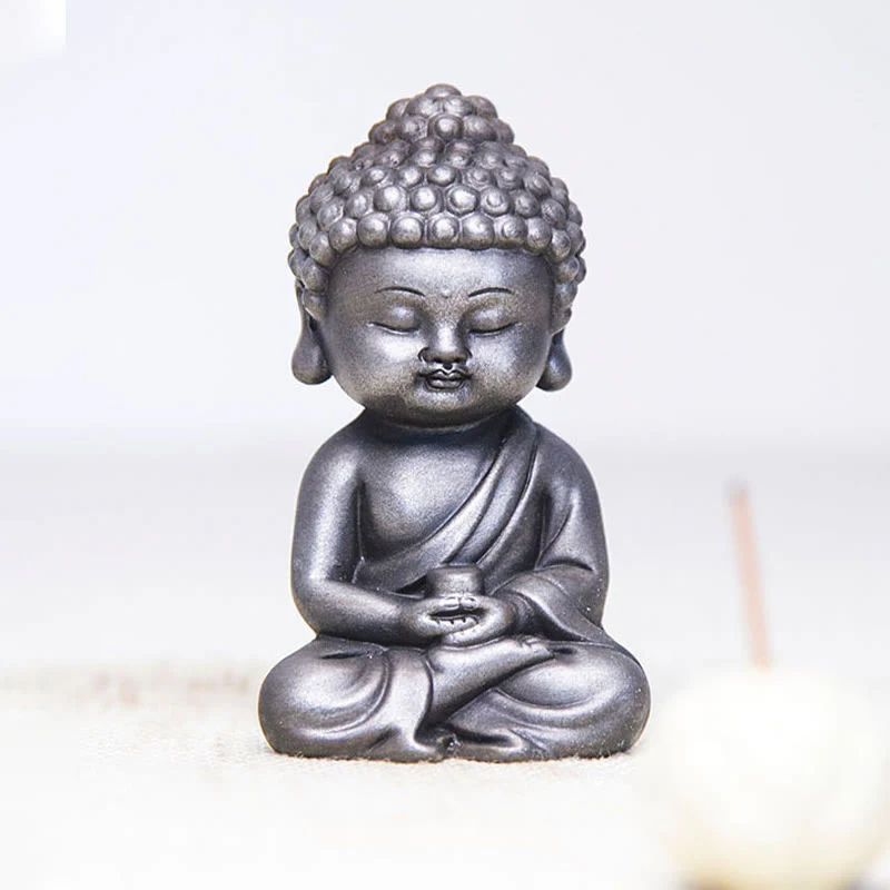 Buddha Stones Fatte a mano Ksitigarbha Kwan Yin Guanyin Avalokitesvara Tathagata Polvere di ferro Ruggine Statua in resina colata Decorazione della casa - Image 32