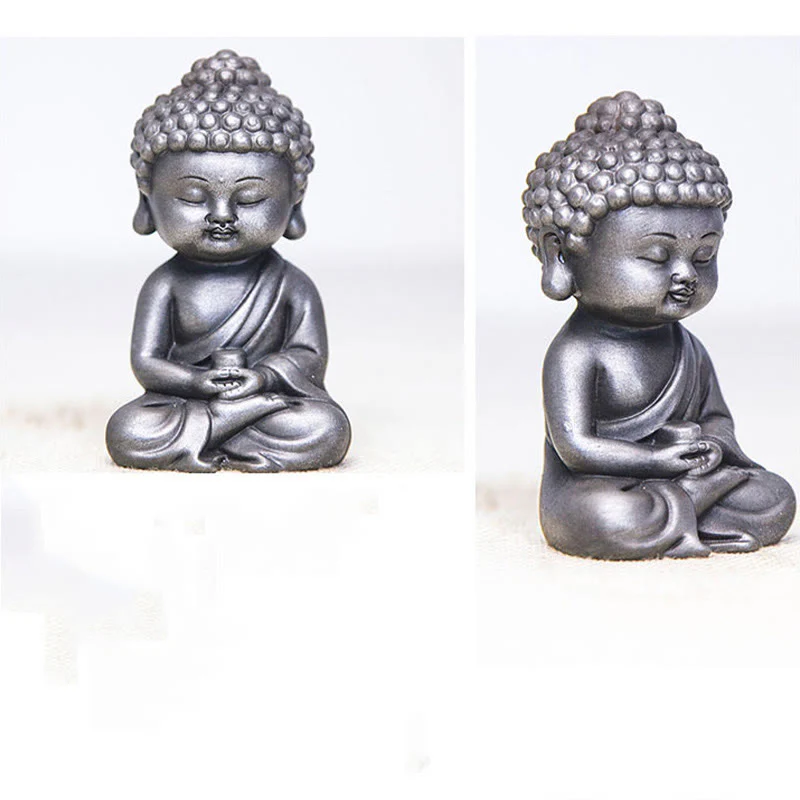 Buddha Stones Fatte a mano Ksitigarbha Kwan Yin Guanyin Avalokitesvara Tathagata Polvere di ferro Ruggine Statua in resina colata Decorazione della casa - Image 33
